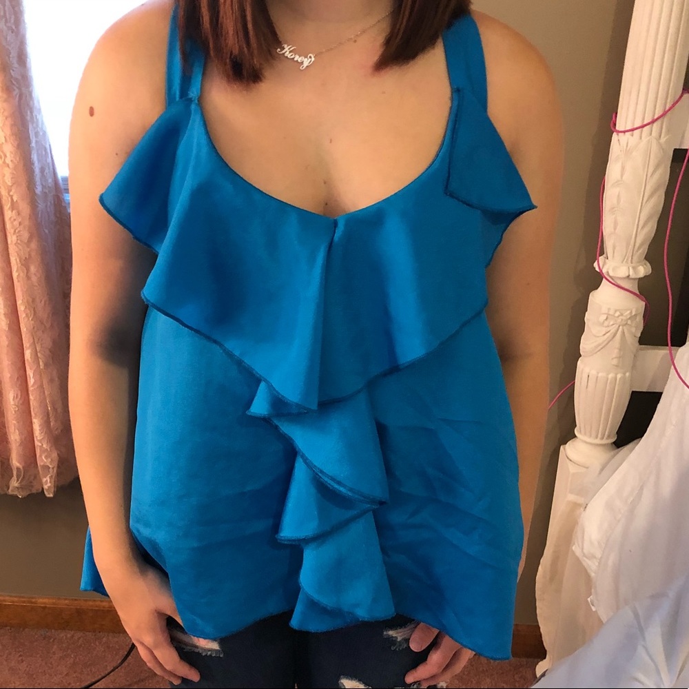 Blue/black casual top